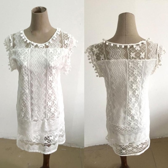White hippie boho dress - Picture 3 of 3